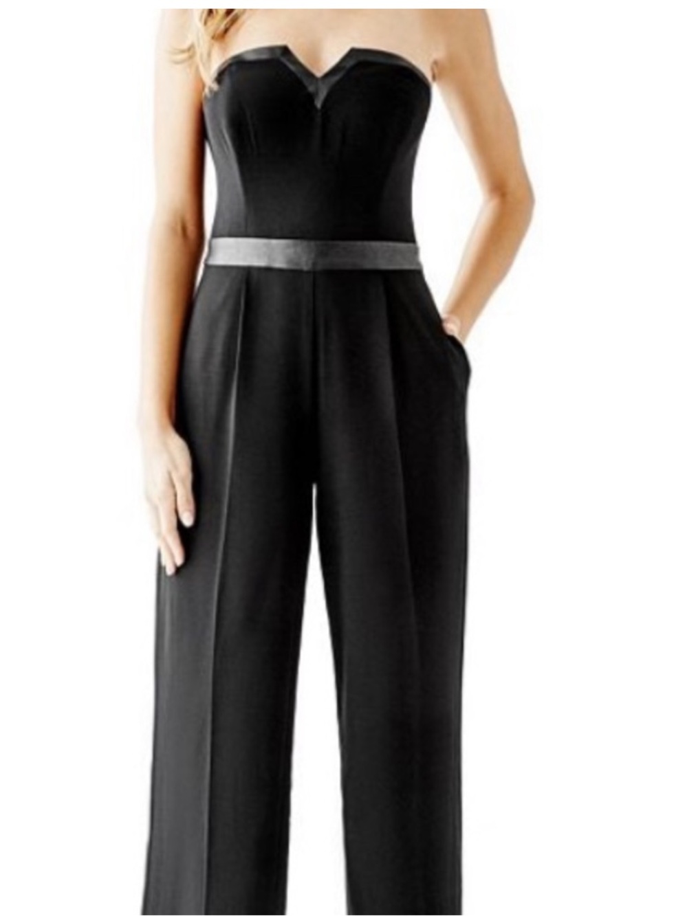 Guess Strapless Black Wide-Leg Jumpsuit